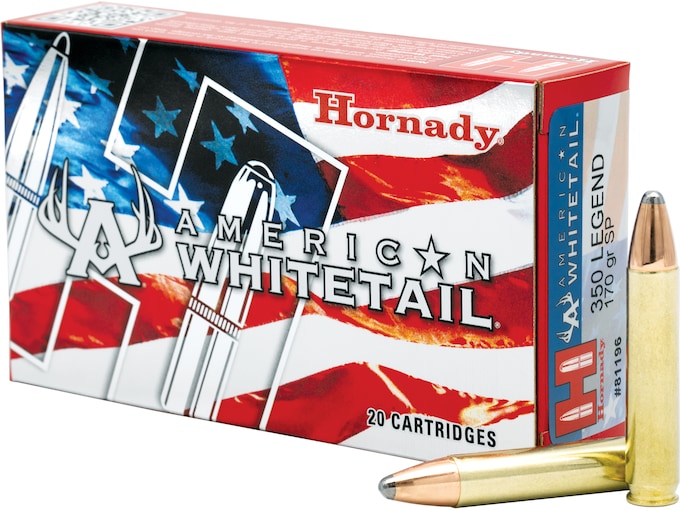 Buy Hornady American Whitetail 350 Legend Ammo 170 Grain Hornady Interlock Jacketed Soft Point 300rounds