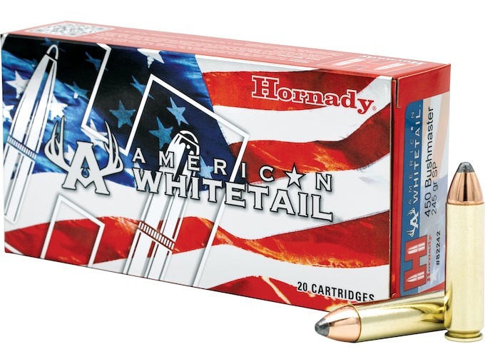 Buy Hornady American Whitetail 450 Bushmaster Ammo 245 Grain Hornady Interlock Jacketed Soft Point 500round
