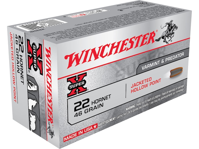 New Winchester Super X 22 Hornet Ammo 46 Grain Jacketed Hollow Point  200 rounds